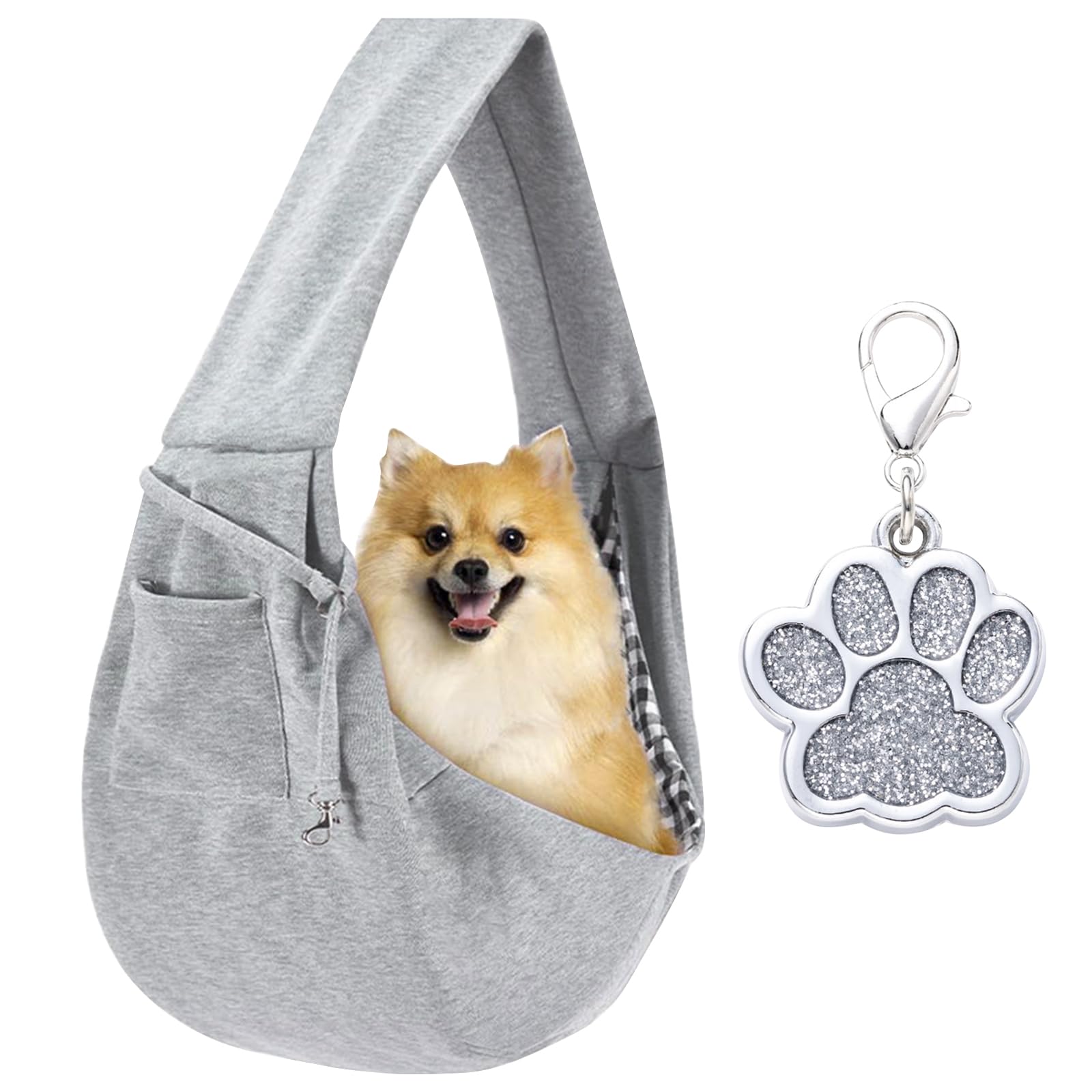 TYXHXTF Sac de Transport pour Chien Chat, Réglable Sac à Bandoulière Mains Libres Petit Chien, Portable Bandoulière pour Animal de Compagnie avec médaille, pour l'extérieur, Les Voyages, Marche