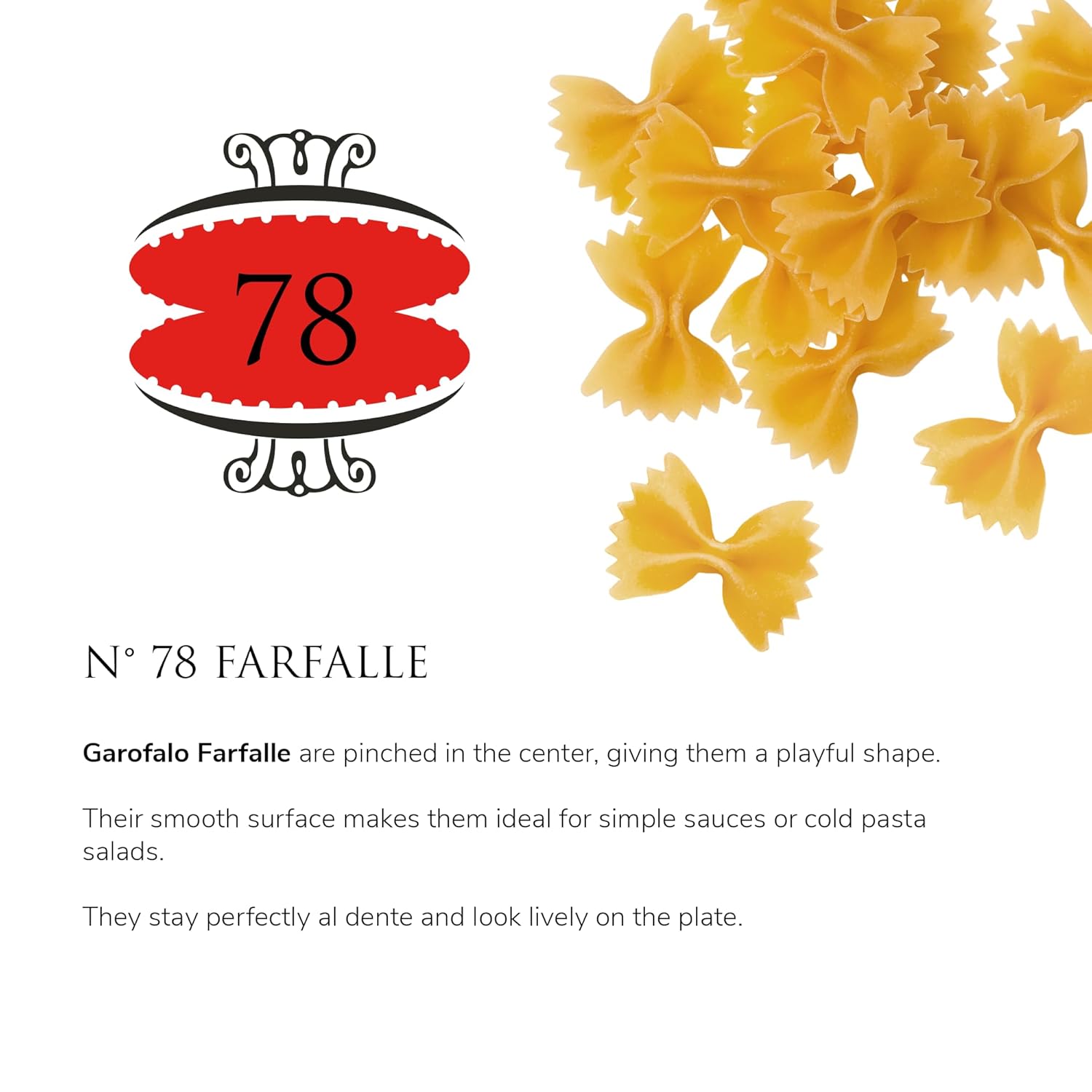 Garofalo - Premium Durum Wheat Semolina Farfalle Pasta, Italian Made, Bronze-Drawn, Al-Dente, One-Ingredient Pasta (6 pack)