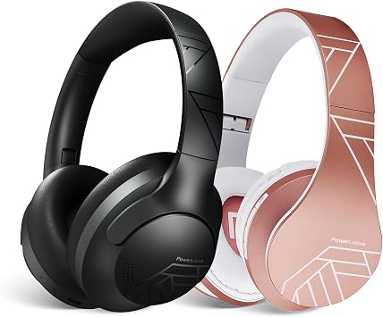 PowerLocus P3 Black x P2 Rose Gold Wireless Headphones Over Ear