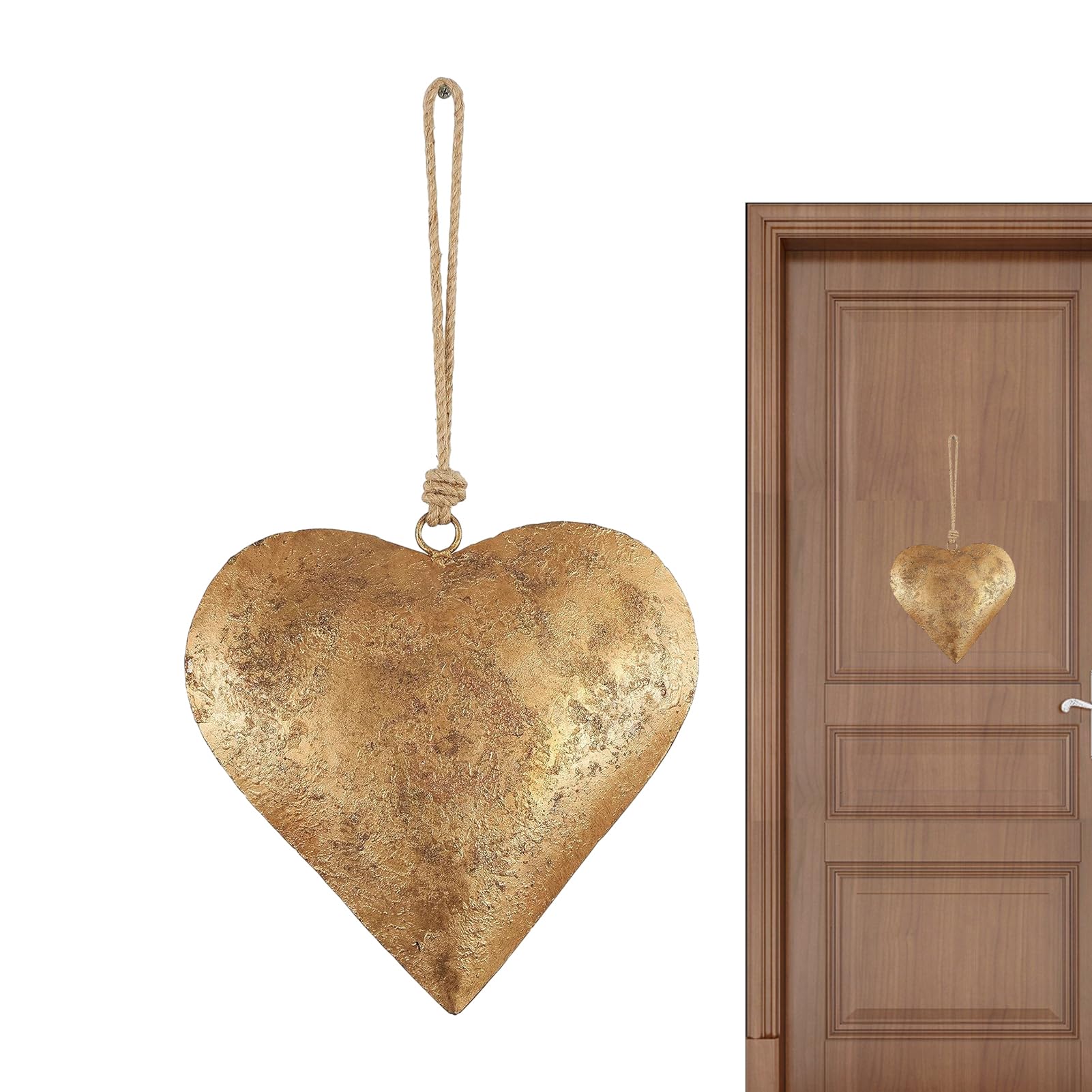 Metallherz Wandanhänger Vintage - Rustikale Wanddekoration In Gold Für Heimdekoration