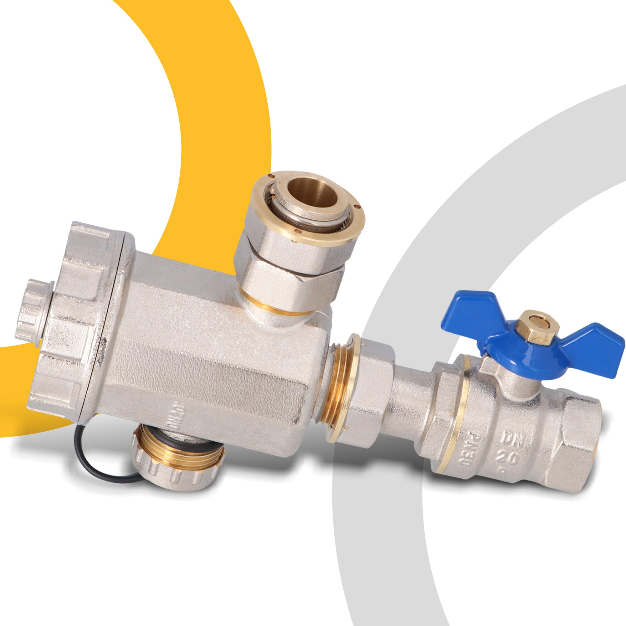 Instalguru Separatore Magnetico 3/4'' Pollice Filtro Fanghi Impianti Riscaldamento Pulizia Acqua Calda Corpo Ottone Rete Inox Ambienti Residenziali Efficienza Prolungata