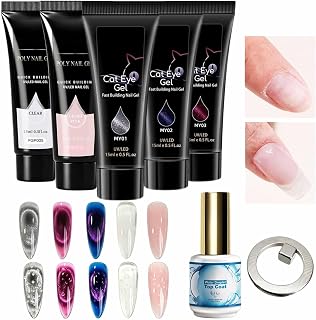 Nail Extension Kit: Cat, Eye Extension Gel, Tools, Water-Drop Top Coat | Water Drop Top Coat Gel for Professionals Beginners Sculpting Molding Art Design Building