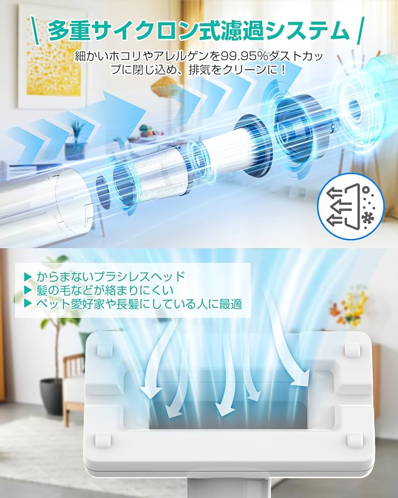 Amazon | 【Amazon限定・2025新登場】掃除機 コードレス 20分間連続