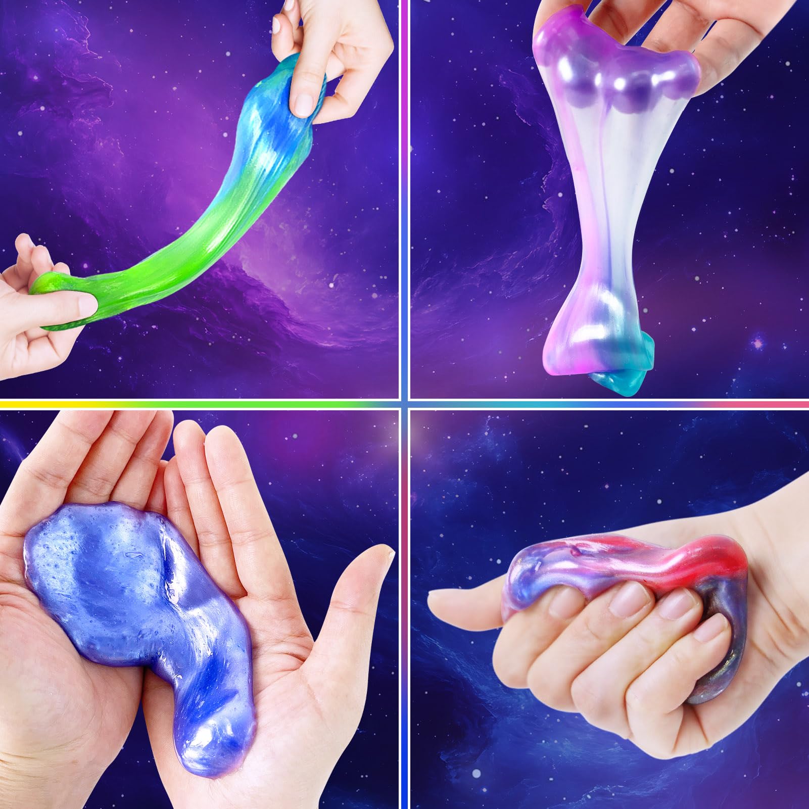 Lot de 24 Kits de Slime Galaxie pour Enfants, Extensible et Non Collant, Jouet pour garçons et Filles de 5 à 12 Ans
