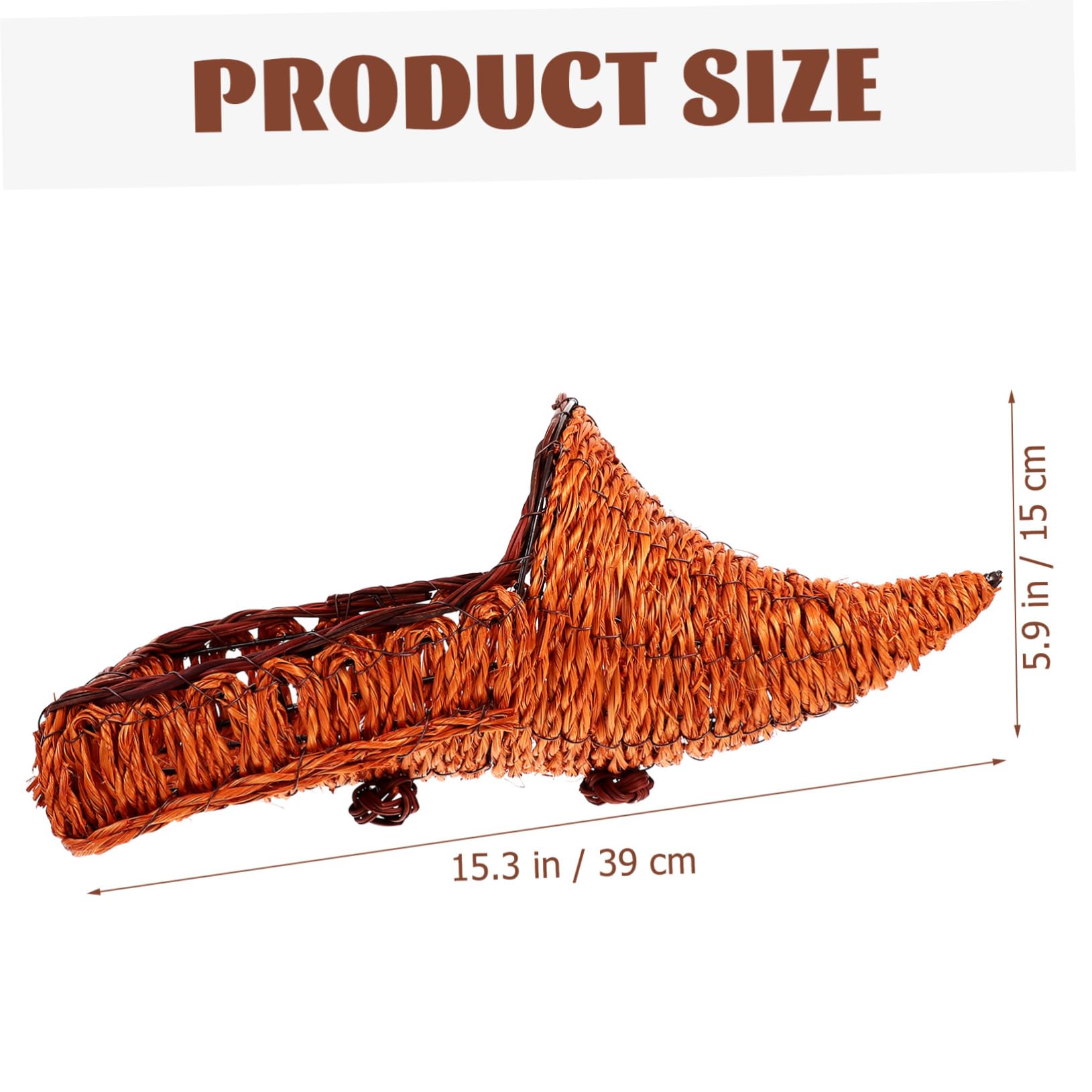 GLEAVI Woven Horn Shaped Storage Basket Hand Woven Fruit and Snack Basket Decorative Storage for Home Kitchen and Dining Table