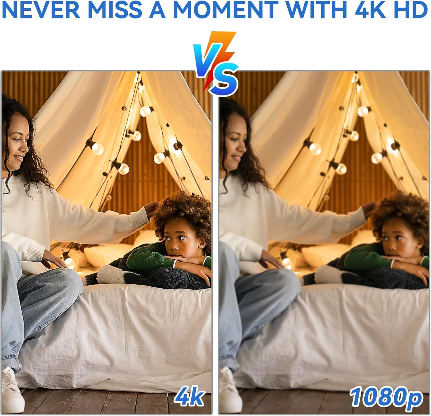 MCJ 4K Mini WiFi Camera - Indoor Security Camera with Video Live Feed, Motion Detection Night Vision, No SD Card Included, Baby/Pet Monitor, 1000mAh Battery (A10) (A10)