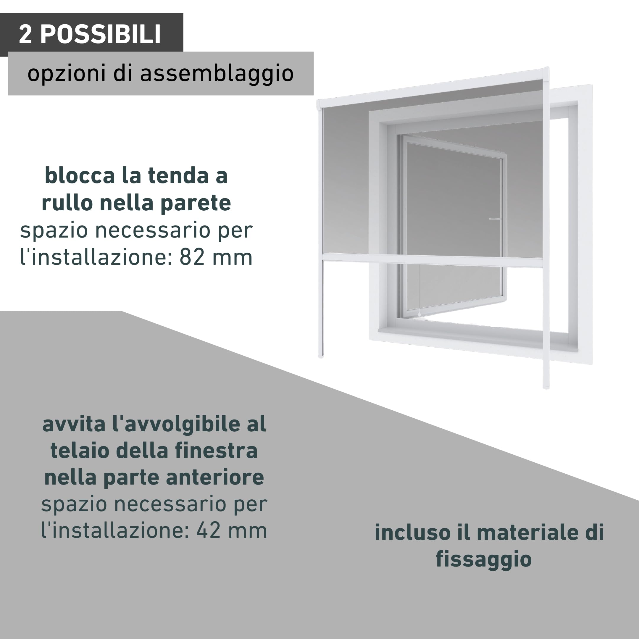 Windhager Tenda a Rullo zanzariera, zanzariera, Telaio in Alluminio per finestre, accorciabile singolarmente, 130 x 160 cm, Bianco, 038768