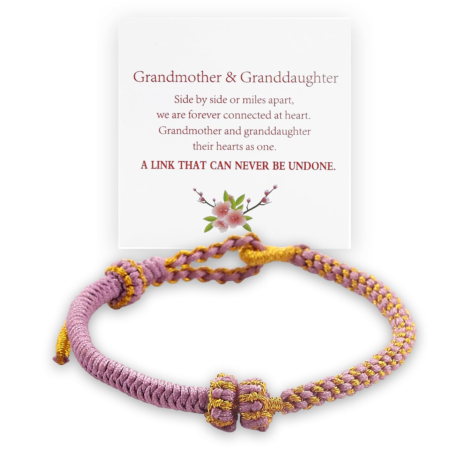 For Granddaughter Bracelets - A Link That Can Never Be Undone Peach Knot Bracelet Granddaughter Bracelet from Grandma Adjustable Braided Bracelet Forever Brave Strong Bracelet Infinity Heart Bracelet for Granddaughter