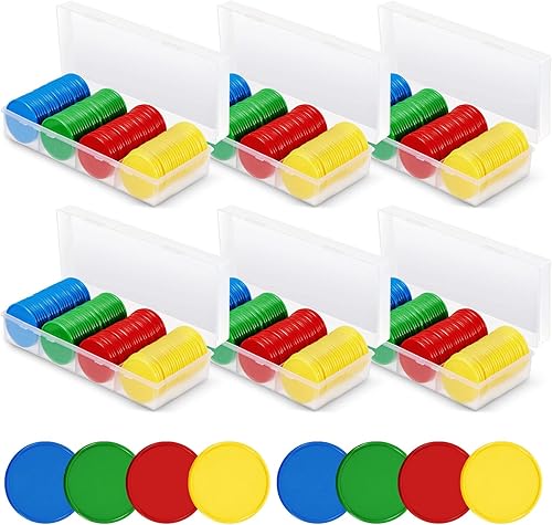 Juego de 600 fichas de póquer de plástico con contadores de caja de almacenamiento, fichas de póquer para adultos, contadores de juegos de póquer,