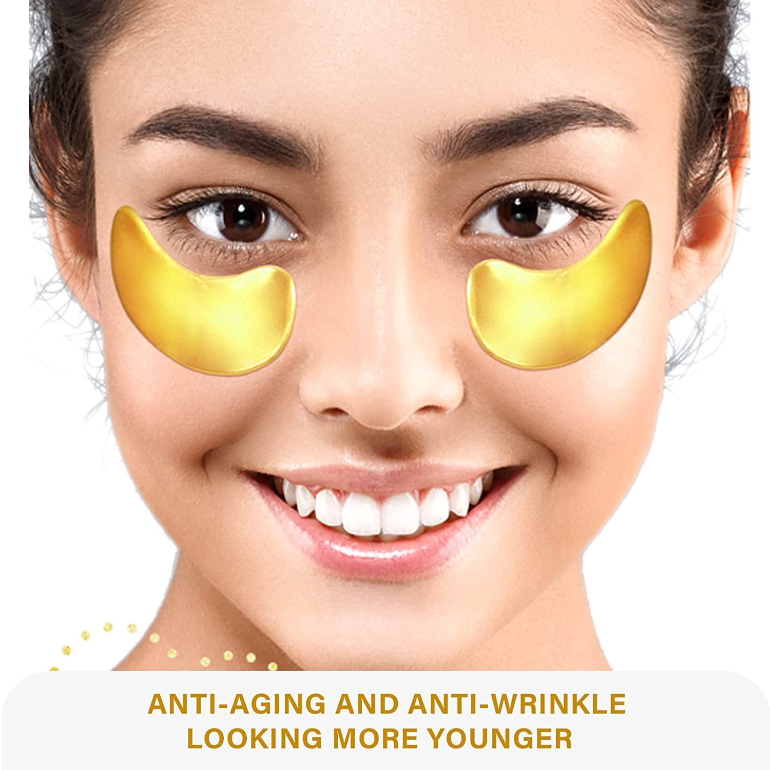 JICOOT Under Eye Patches (10 Pairs-Eye Masks) Under Eye Mask Amino Acid & Collagen, Under Eye Mask for Face Care, Eye Mask for Dark Circles and Puffiness, Under Eye Masks for Personal Care (GOLD) 2