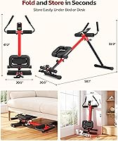 Vista 6 de Yoleo 2 in 1 Ab & Rowing Machines for Home, Foldable Ab Workout Equipment, Ab Trainer Machine for Stomach Workout, Ab Crunch Machine with Foam