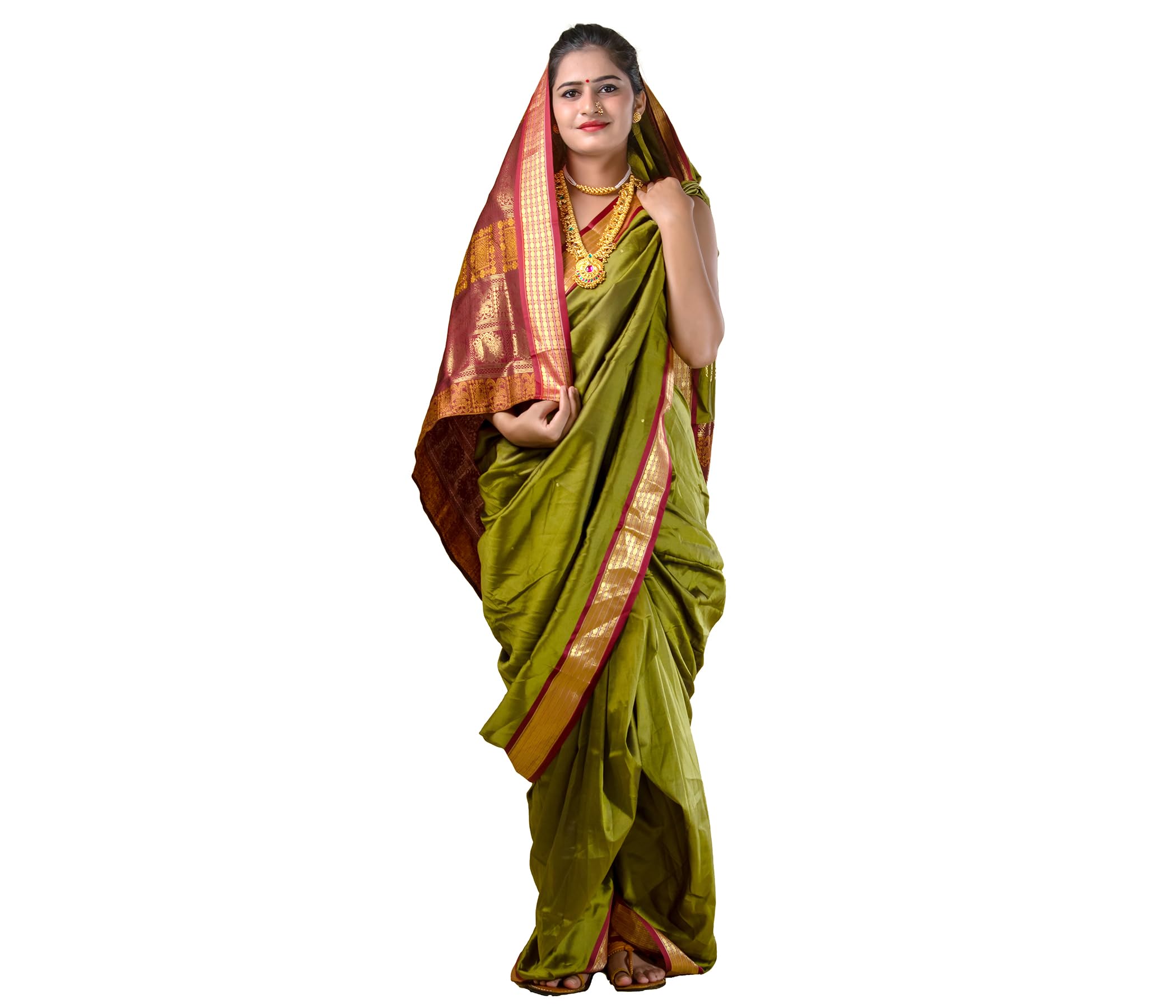 KALAPURIWomen's Ready To Wear Nauwari Pink Color Silk Saree | Without Blouse Piece | For Festivals, Ocassions & Parties