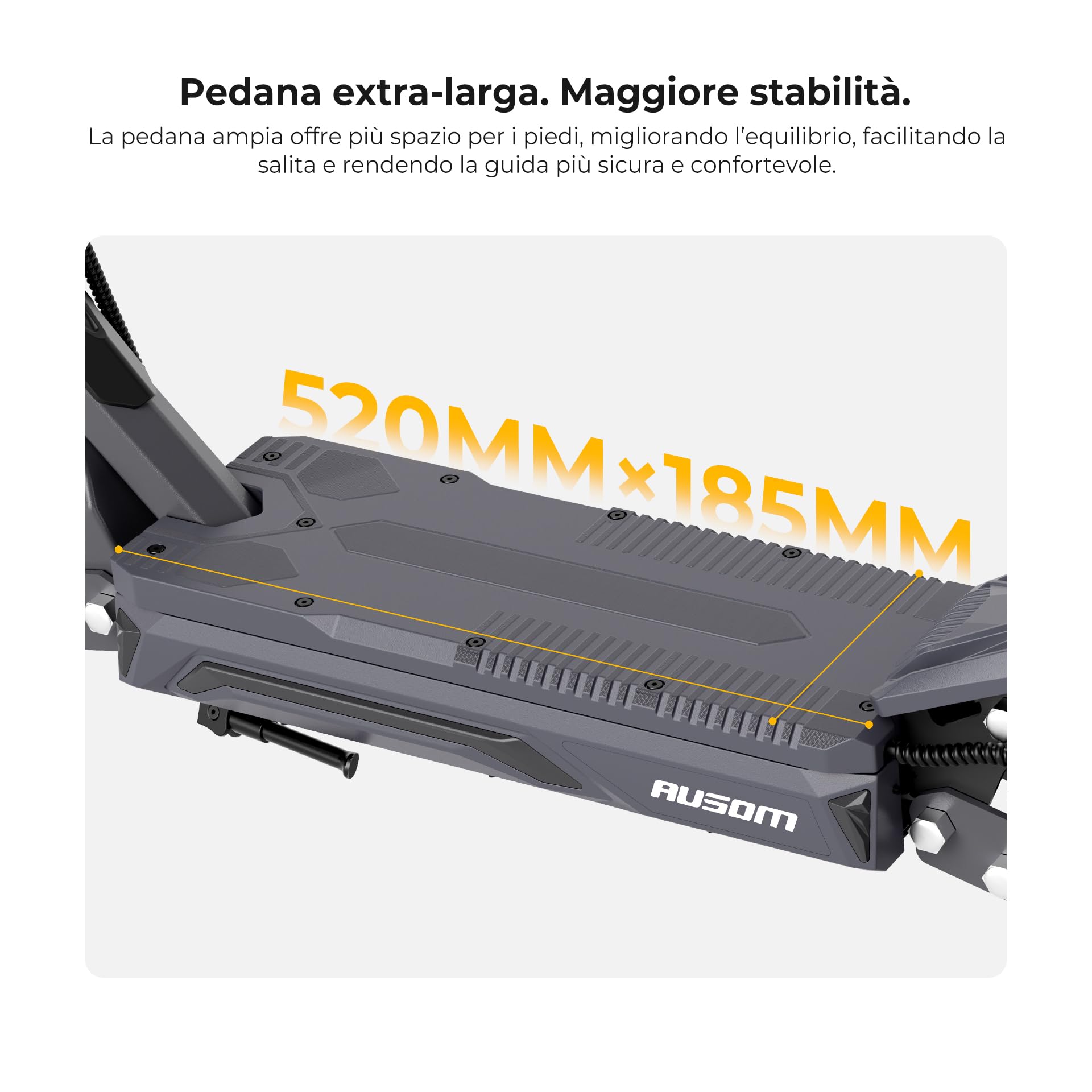 Monopattino Elettrico, Ausom Gosoul 2/Gosoul 2 Pro, 90/70km Autonomia, Sospensione ShocFree, Freni a Disco+E-ABS