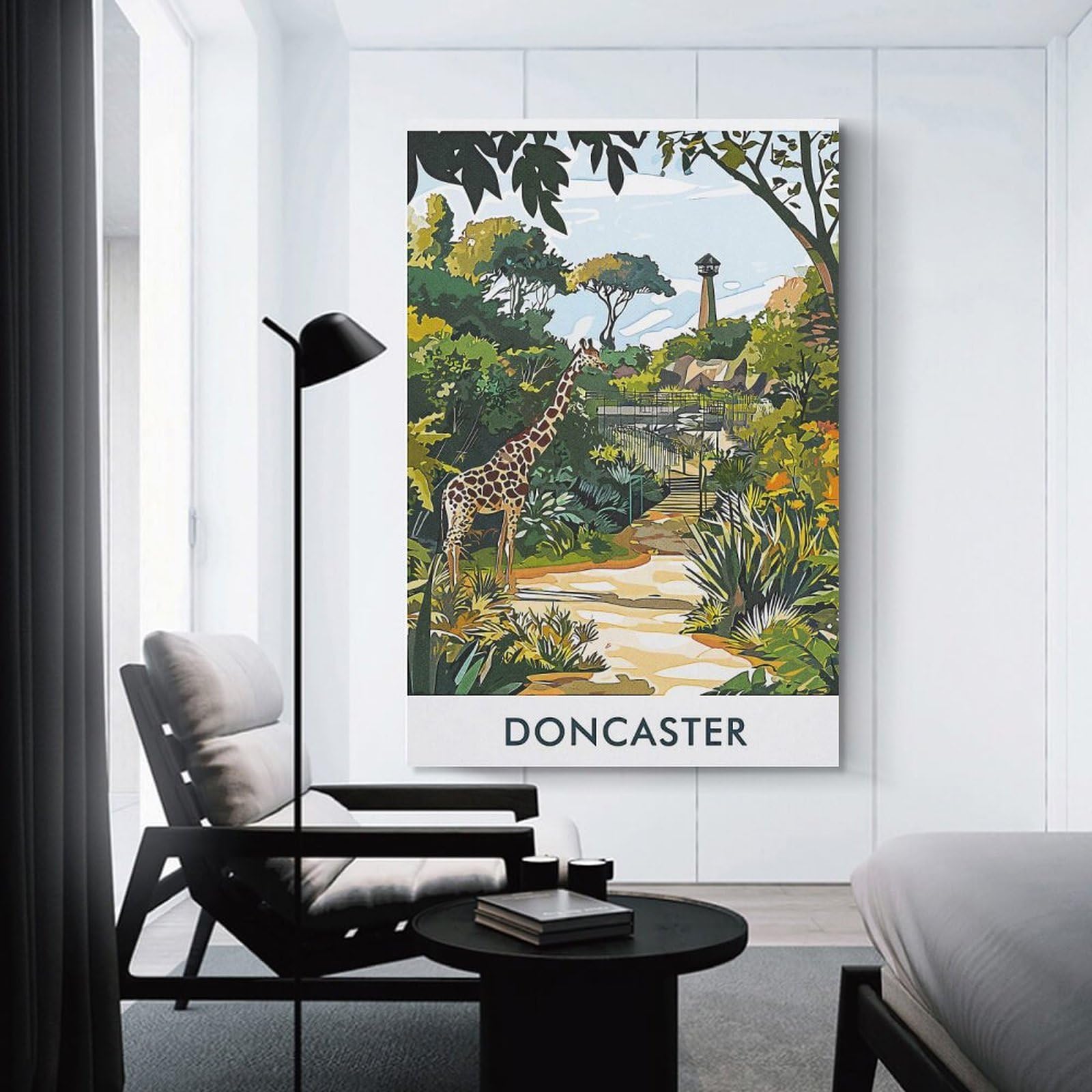 Junmoney Wall Picture Print Doncaster Zoo Giraffe, 16x24inch(40x60cm), for Wall Displays, Bedrooms Or Room Updates, Wall Decor Suited to Curated Displays