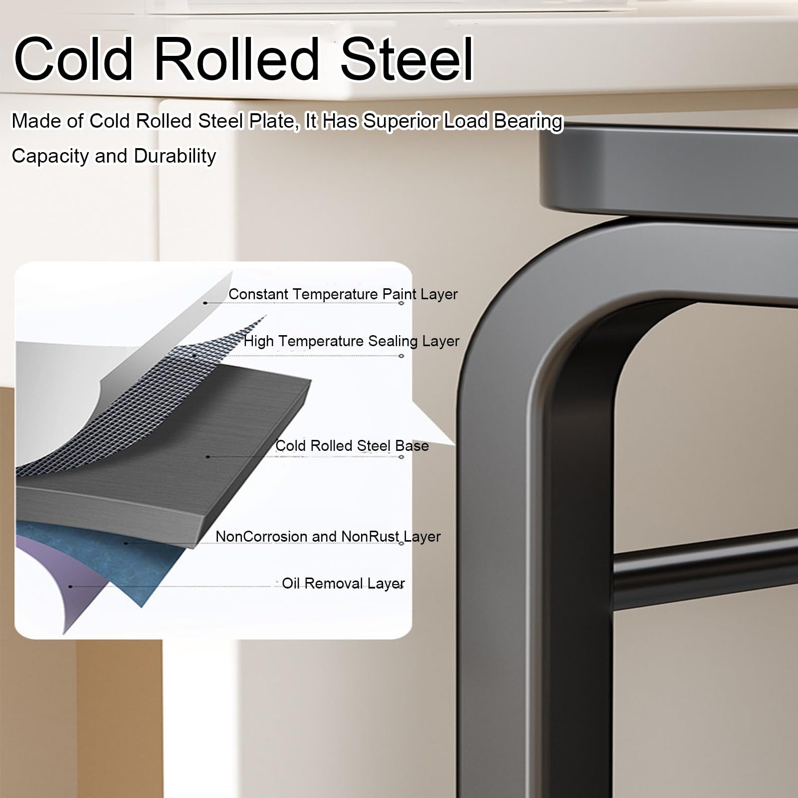 Mueble Impresora Grande, Mesa Impresora Industrial de 2 Niveles con Almacenamiento y Marco de Acero con Ruedas para el Hogar y la Oficina(Black,40x30x58cm/16x12x23in)