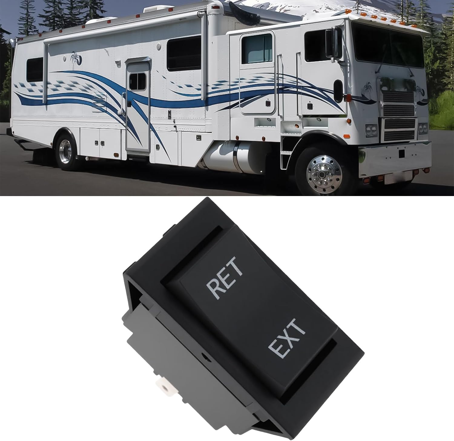 2pcs 4Pin Momentary RV Jack Rocker Switch KCD2-7 15A 250V for Tongue Jack Retract Extend
