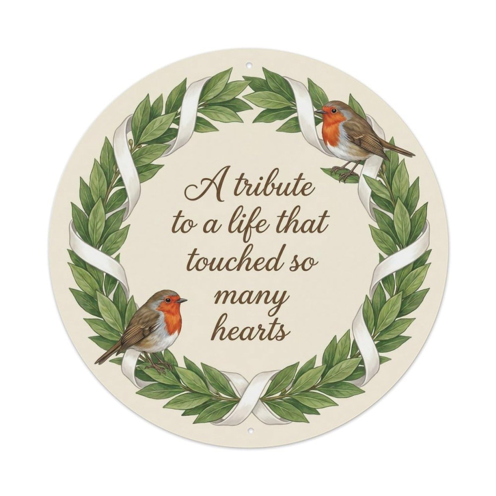 European Robin Garden Sign Heaven Love Tribute Artwork Metal Tin Sign