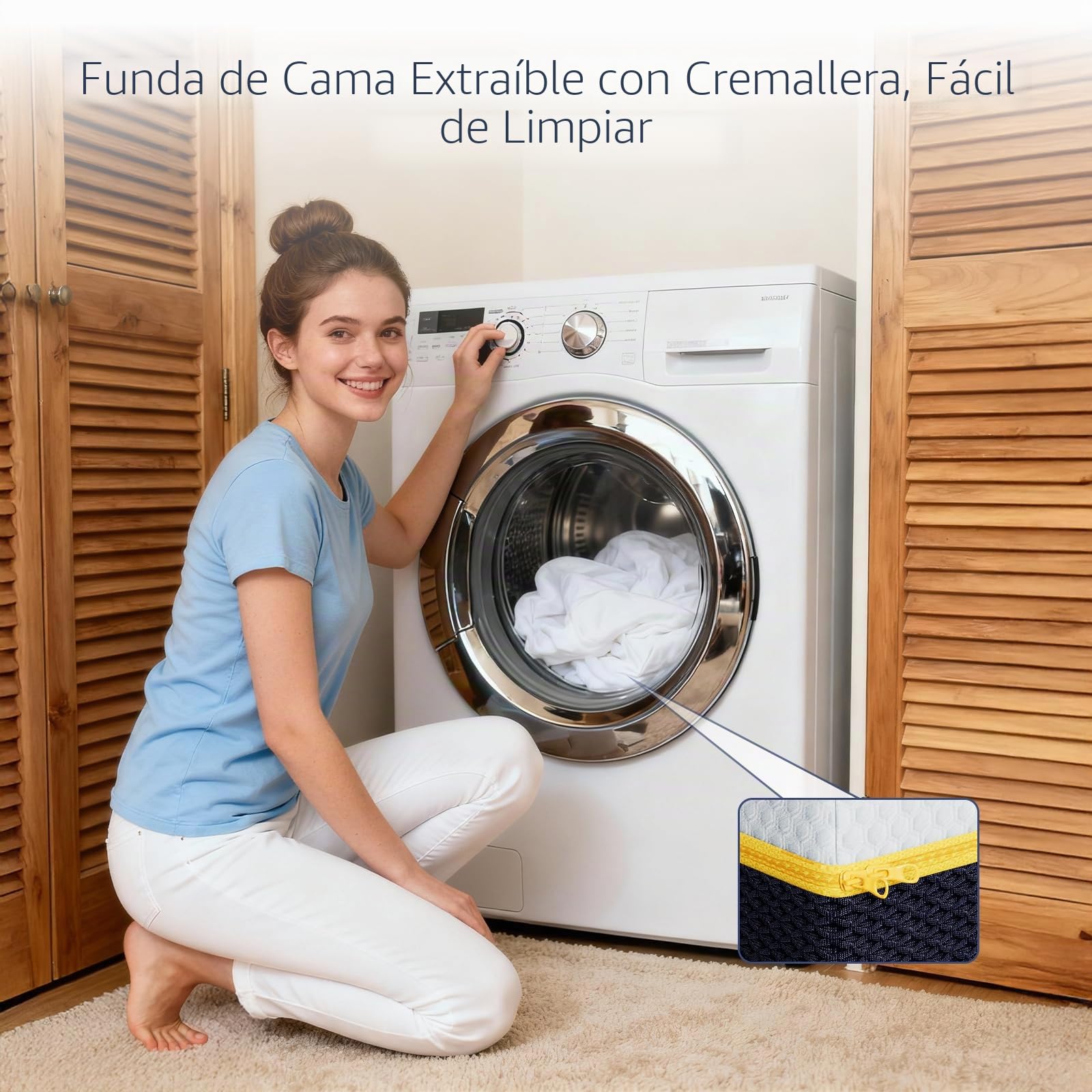Stanew colchon 90 x 190 cm, con un Grosor de 17 cm, Cuenta con Espuma viscoelástica y Espuma de Fibra de carbón de bambú, y se Completa con una Funda de colchón extraíble y Lavable a máquina