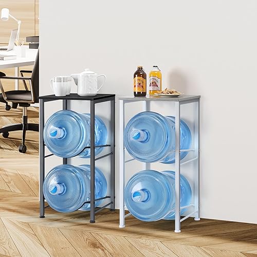 Miniatura 6 de LIANTRAL Soporte para botellas de agua de 5 galones con estante de almacenamiento, soporte para jarra de agua, soporte para jarra de agua,