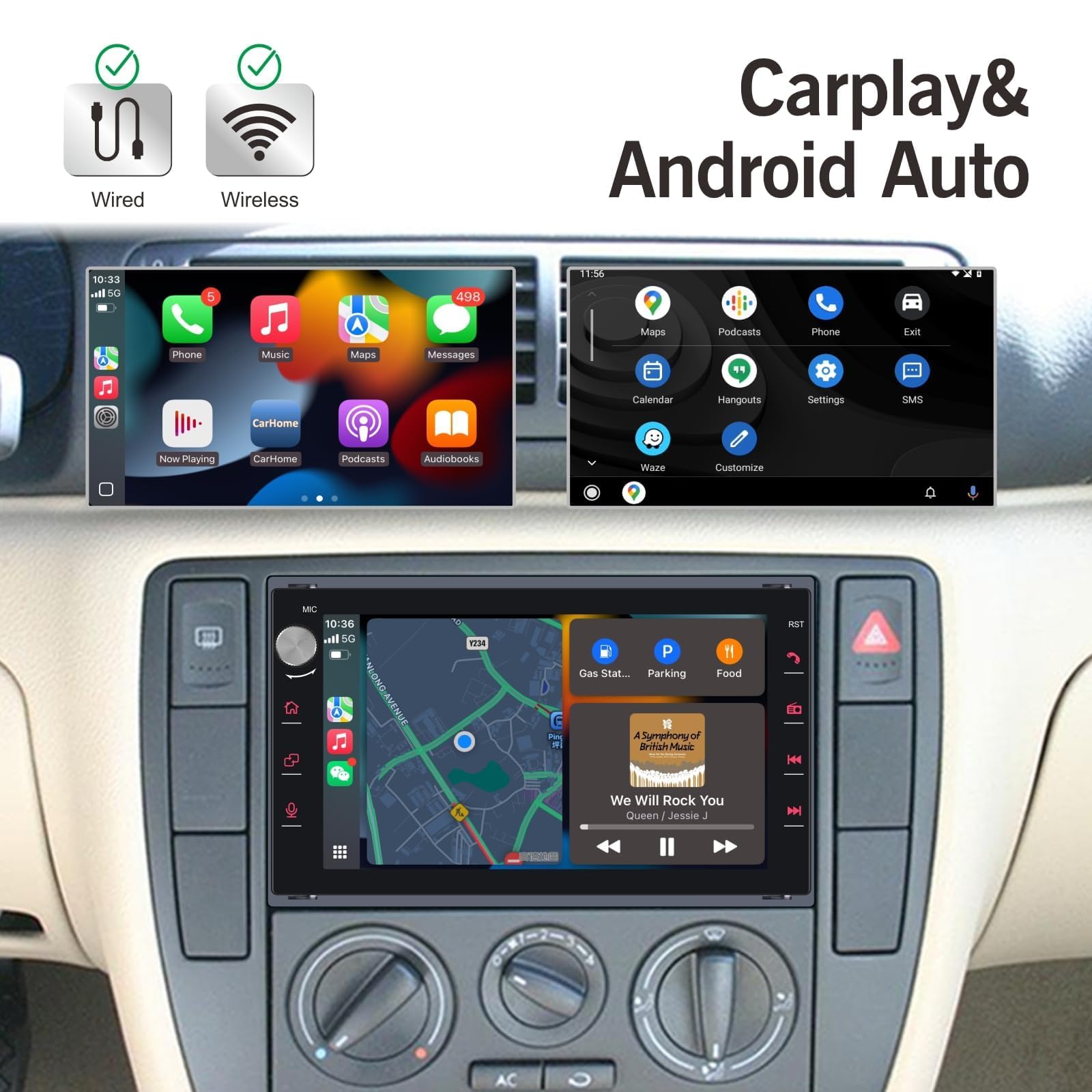 Radio für VW lbiza 6L Fox Polo Passat Golf Jetta Autoradio mit Kabelloses CarPlay Android Auto