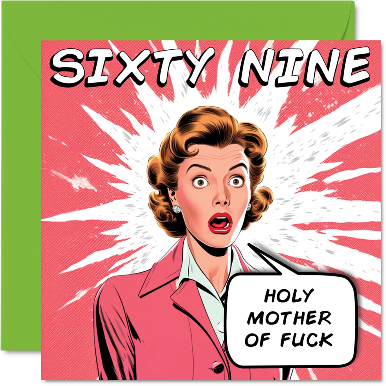 Funny 69th Birthday Cards for Woman Men - Comic Years - Happy Birthday Card for Dad Mum Grandad Nanny Grandma Gran Uncle Auntie Cousin, 145mm Rude Joke Humour Greeting Cards