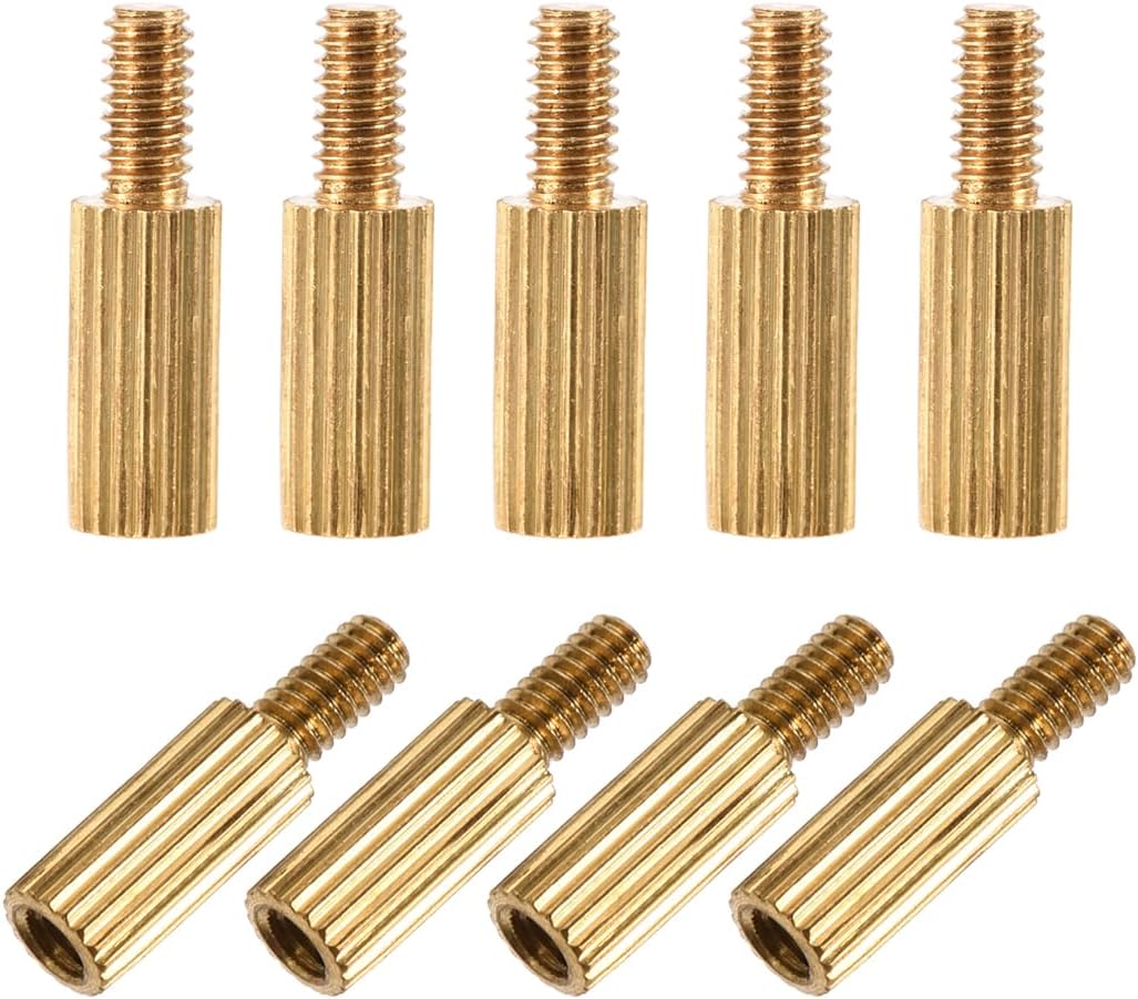 uxcell M2x6mm+4mm Male-Female Brass Cylinder Knurled PCB Motherboard Spacer Standoff for FPV Drone Quadcopter, Computer & Circuit Board 55pcs