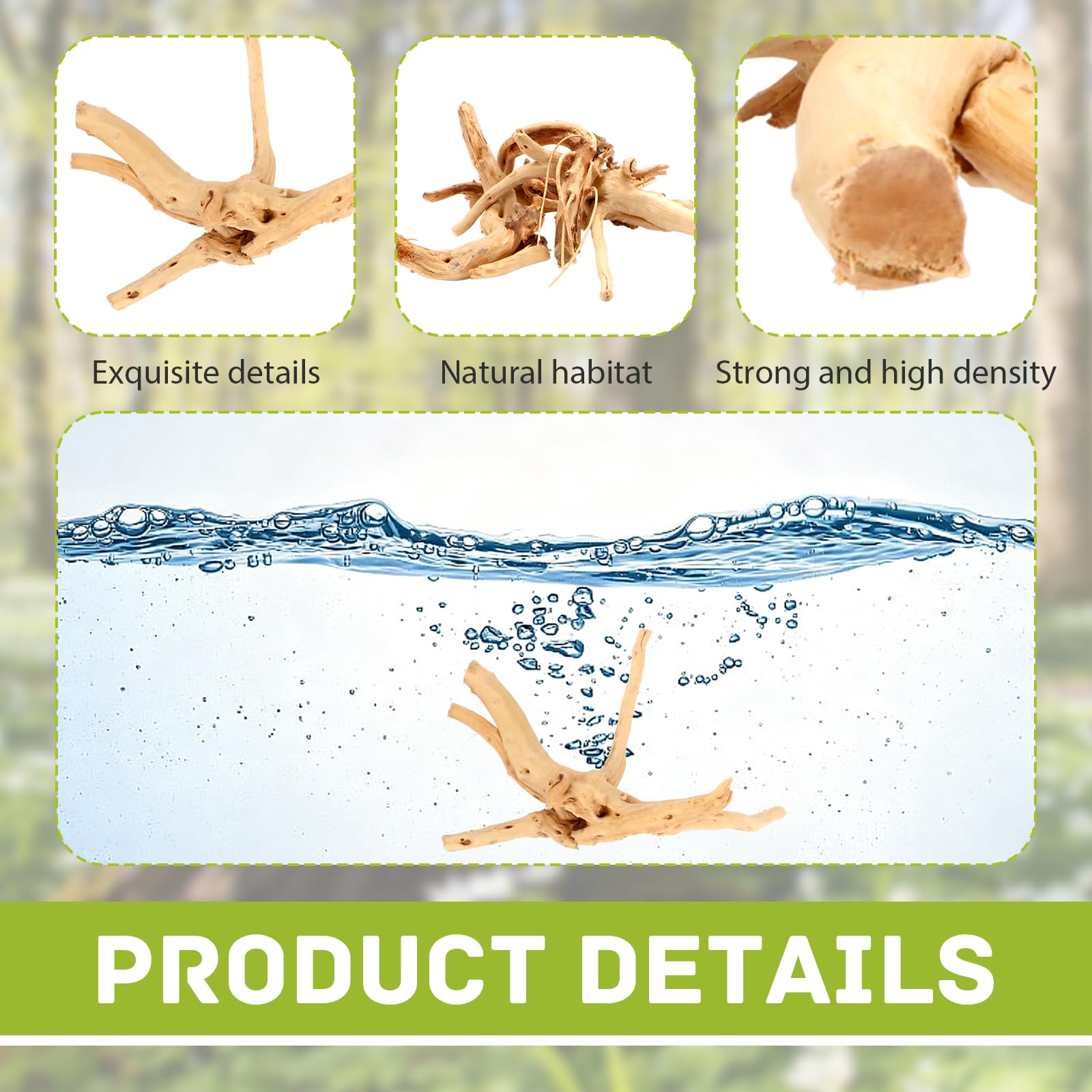 4 pezzi radice di muschio, acquario, radice di acquario, legno naturale, decorazione per legni da 10 a 15 cm, forma casuale, piccolo ornamento per aquascaping rettili, decorazione per interni