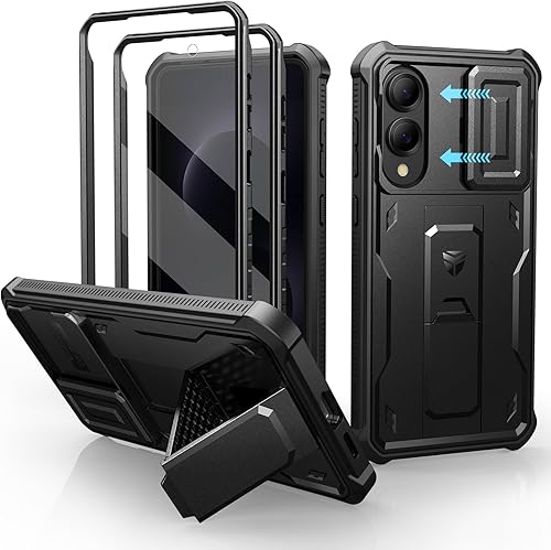 Miniatura 8 de Dexnor Funda para Samsung Galaxy S24 Plus con cubierta deslizante integrada para cámara, protector de pantalla y soporte, a prueba de golpes, funda