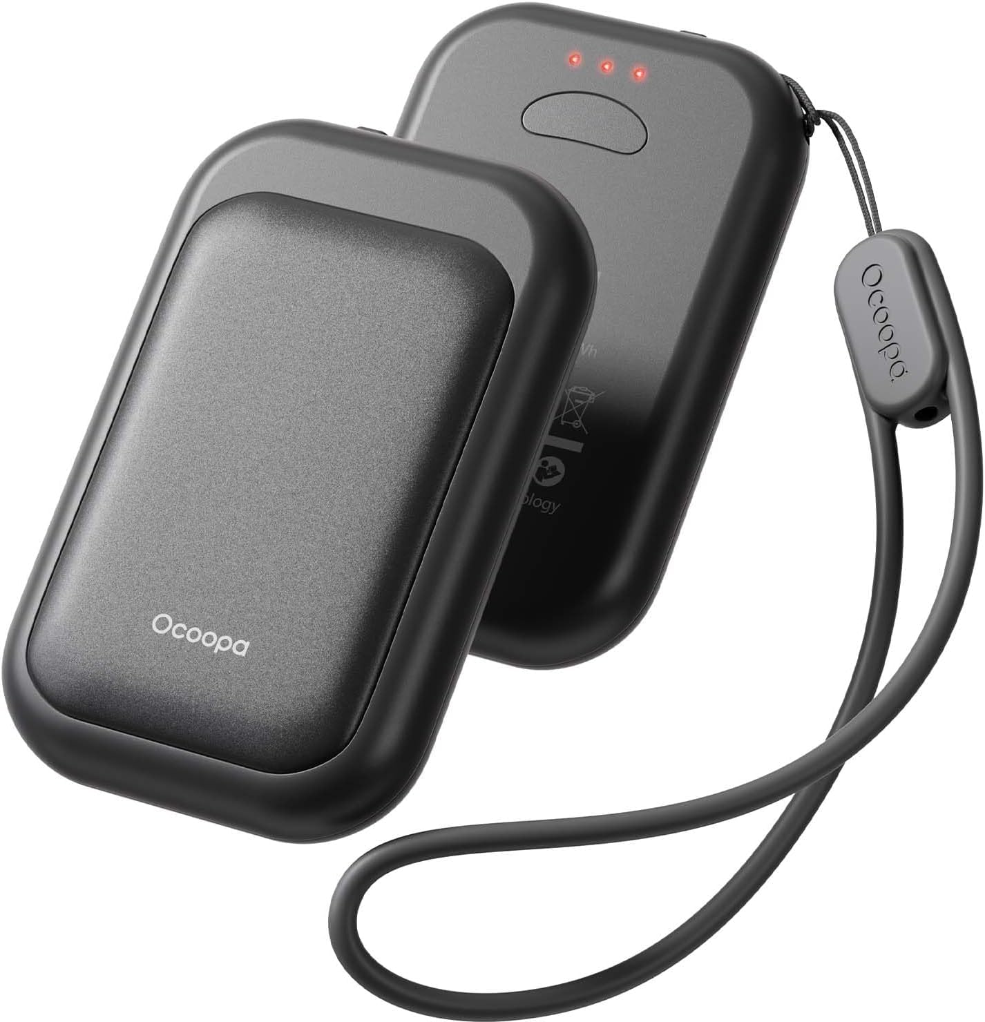 OCOOPA Scaldamani Ricaricabile,Scaldamani Magnetico 5000mAh,Impermeabile,Riutilizzabile Elettrico Portatile Scaldamani USB,Certificato UL,3 livelli di calore,Regali tecnologici per e all'Aperto