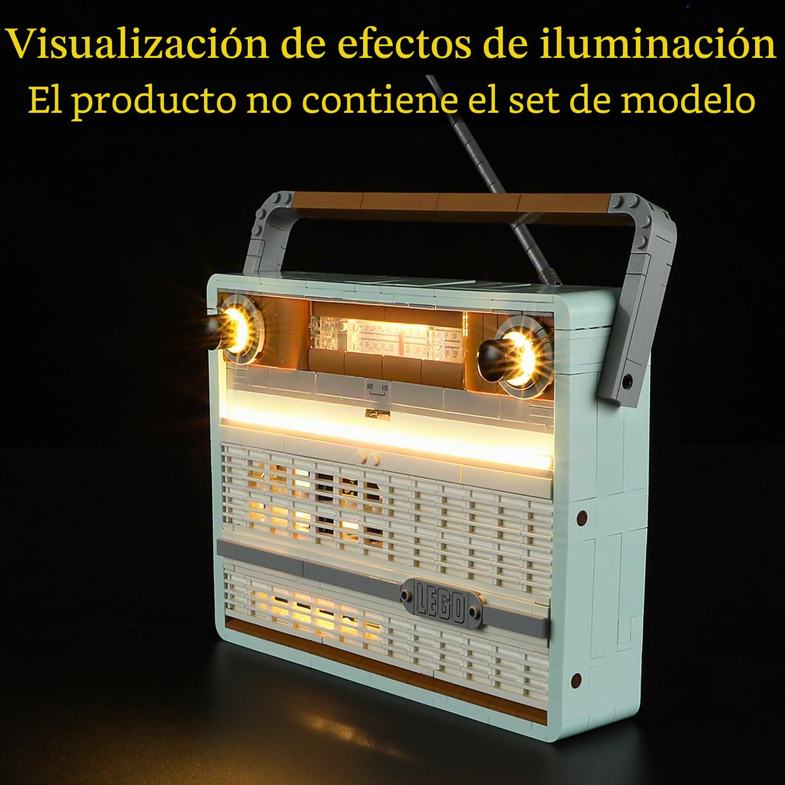 GEAMENT Kit de Luces LED Compatible con Lego Radio Retro - Conjunto de luz por Icons 10334 (Juego Modelo no Incluido)