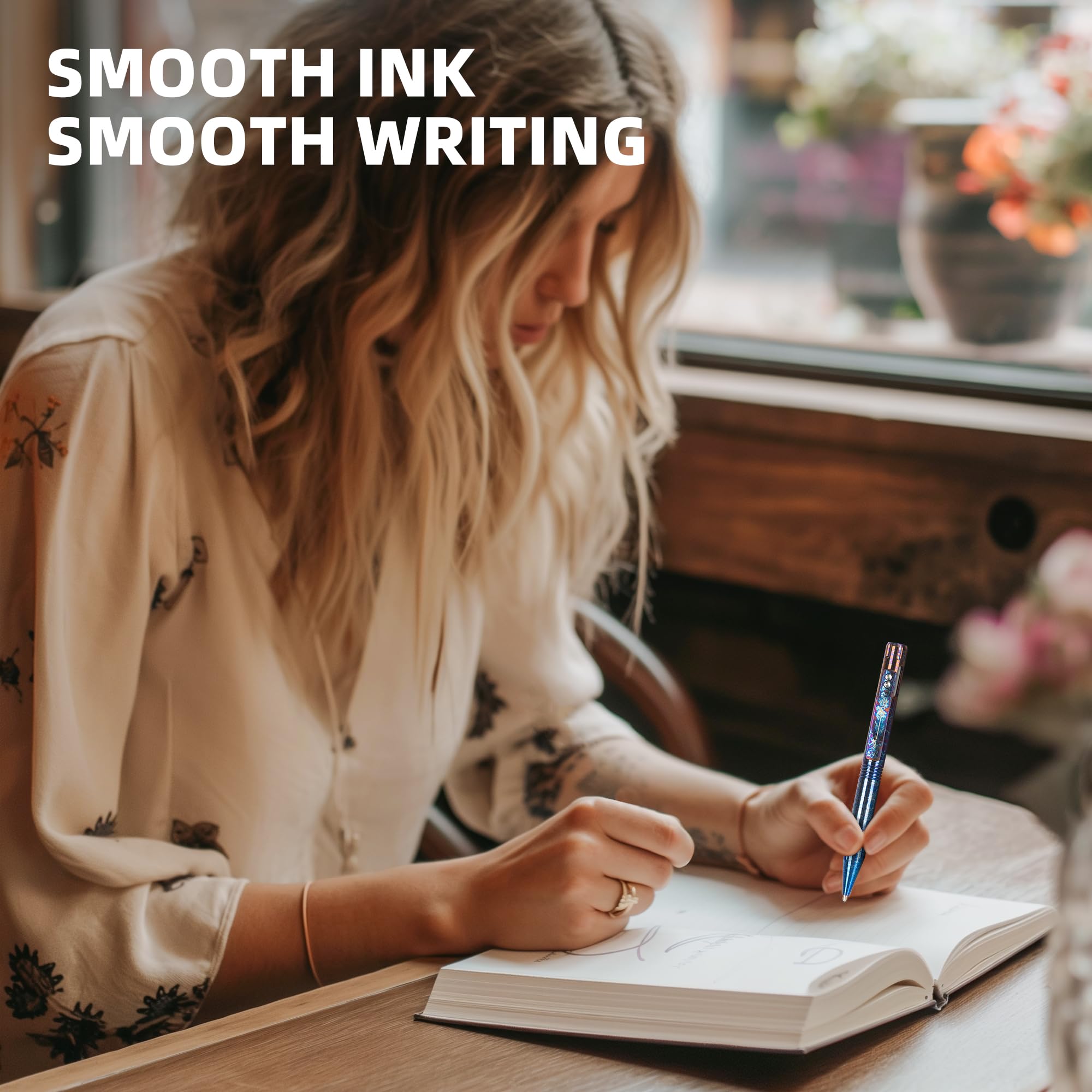 SMOOTHERPRO Tytanowe pióro z bolcem, kompatybilne z wkładem Parker, chowane metalowe pióro do wielokrotnego napełniania, dla mężczyzn i kobiet, do pisania biznesowego, podpis biurowy (GT01), kolor