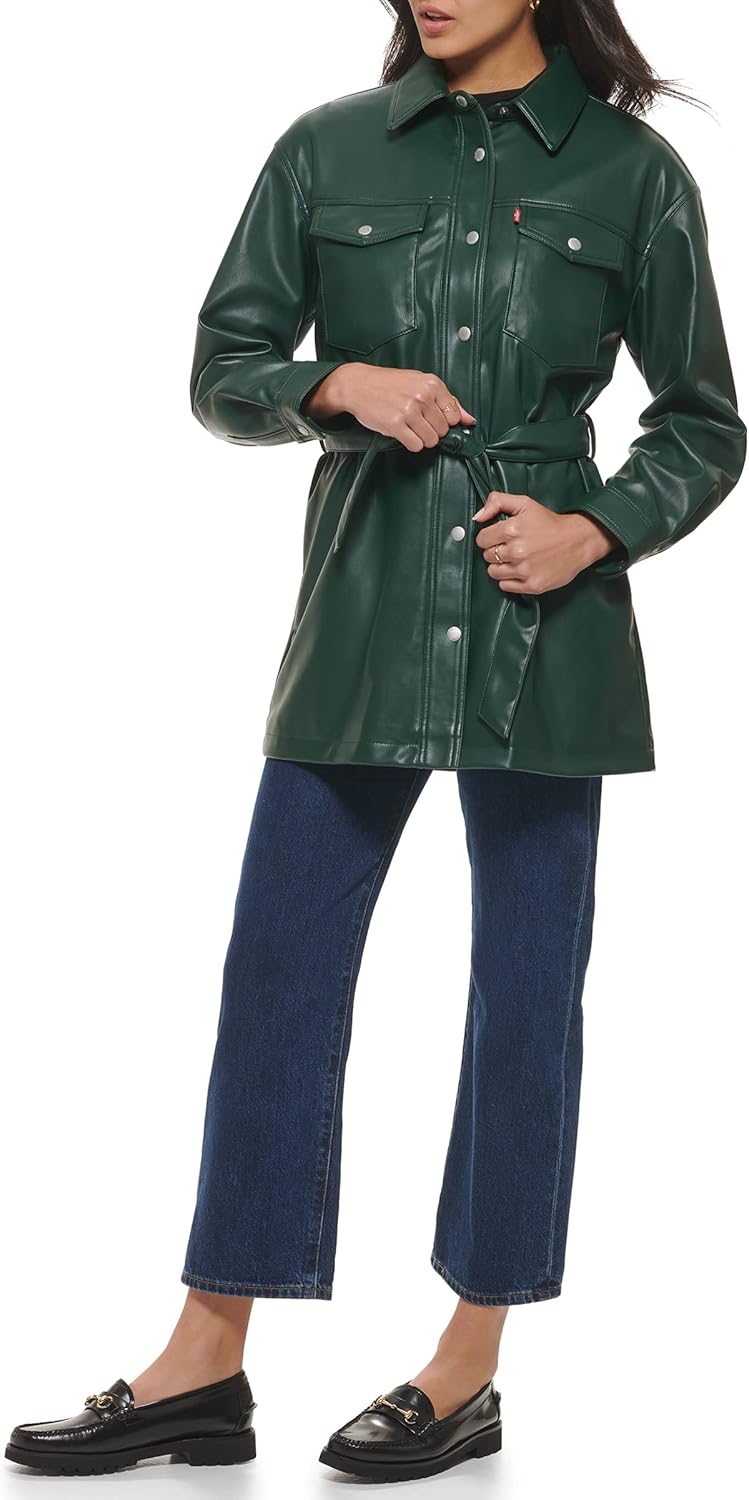 Levi's Women's Faux Leather Belted Shirt Jacket (Standard & Plus Sizes) - Image 2