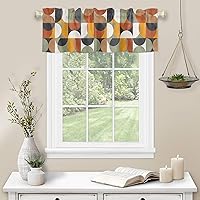 Vista 114 de Cenefa de cocina para ventanas, Día de la Independencia, pentagrama, textura de arpillera a cuadros, semitransparente, con bolsillo para barra