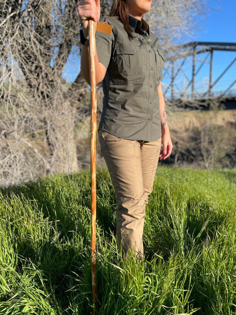 LA Police Gear Women's Short Sleeve Battle Rattle Stretch Field Shirt, Tactical Button Up Ripstop Uniform Shirt for Women - Image 2