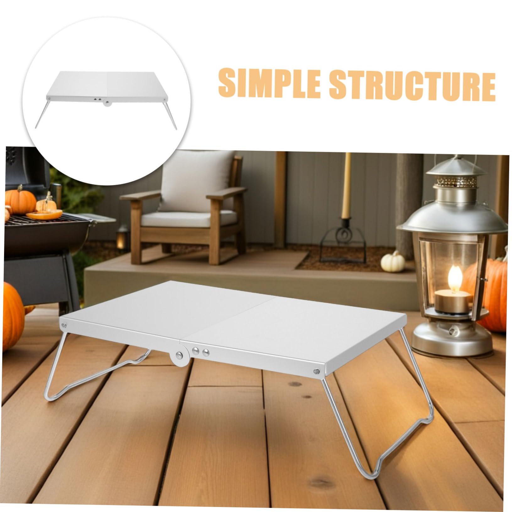 STOBAZA Mesa de Camping Plegable Pequeña Rectangular de Aluminio 2piezas