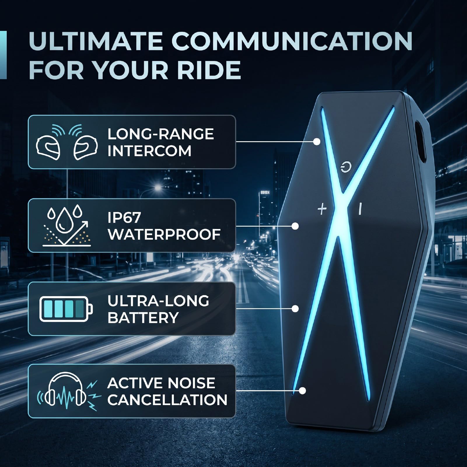 Sxhlseller Oreillette Bluetooth Moto, 1000m, Ip67
