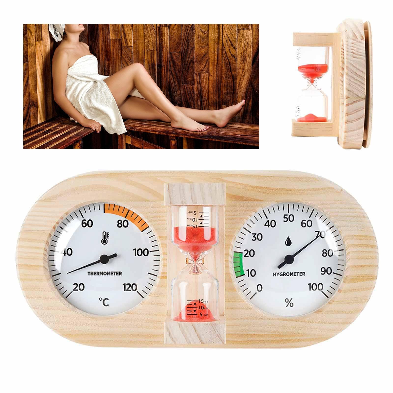 Baoblaze Thermomètre, hygromètre et sablier 3 en 1 pour Sauna et Salle de Sport, Rouge