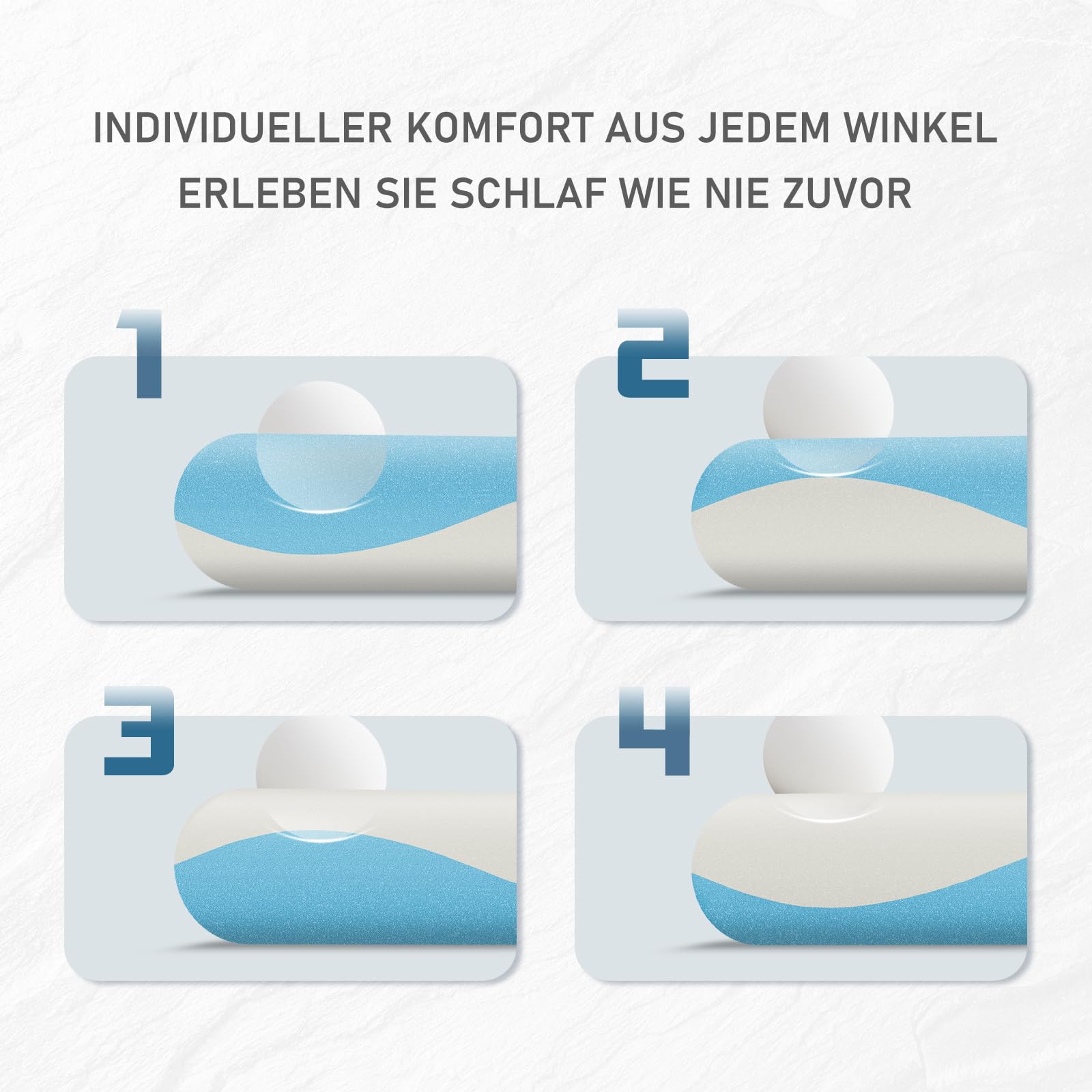 ROYGBIV Memory-Schaum Kopfkissen 62x35x7cm - Ergonomisches Allrounder Nackenstützkissen - Atmungsaktiv Hypoallergen Waschbarer Bezug - Oeko-TEX Zertifiziert