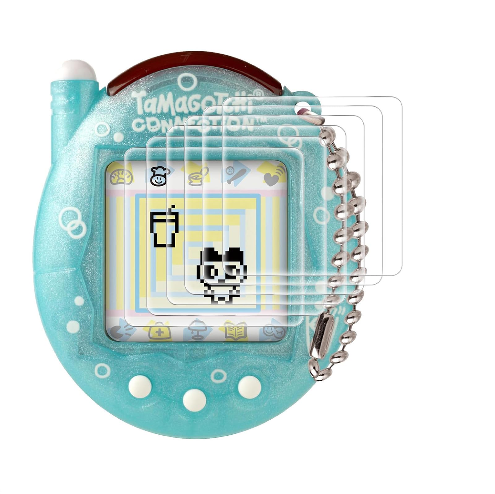 Funda protectora para Tamagotchi Connection, carcasa rígida de policarbonato transparente con cordón, ajuste delgado, color amarillo Funda protectora para Tamagotchi Connection, carcasa rígida de policarbonato transparente con cordón, ajuste delgado, color amarillo
