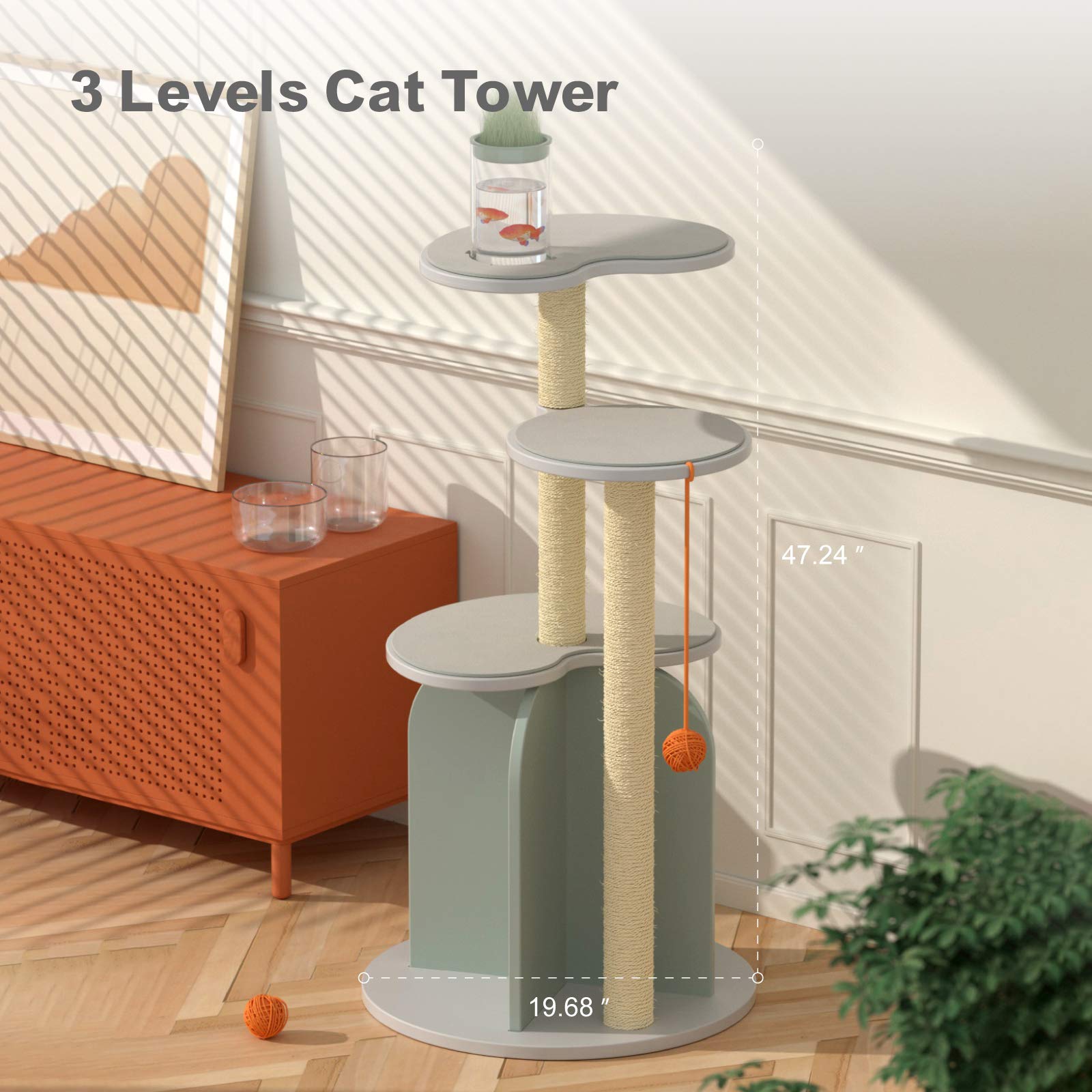 Rolife Cat Tree with Scratching Posts,Cat Tower for Large Cats,Kittens Activity Tower for Indoor