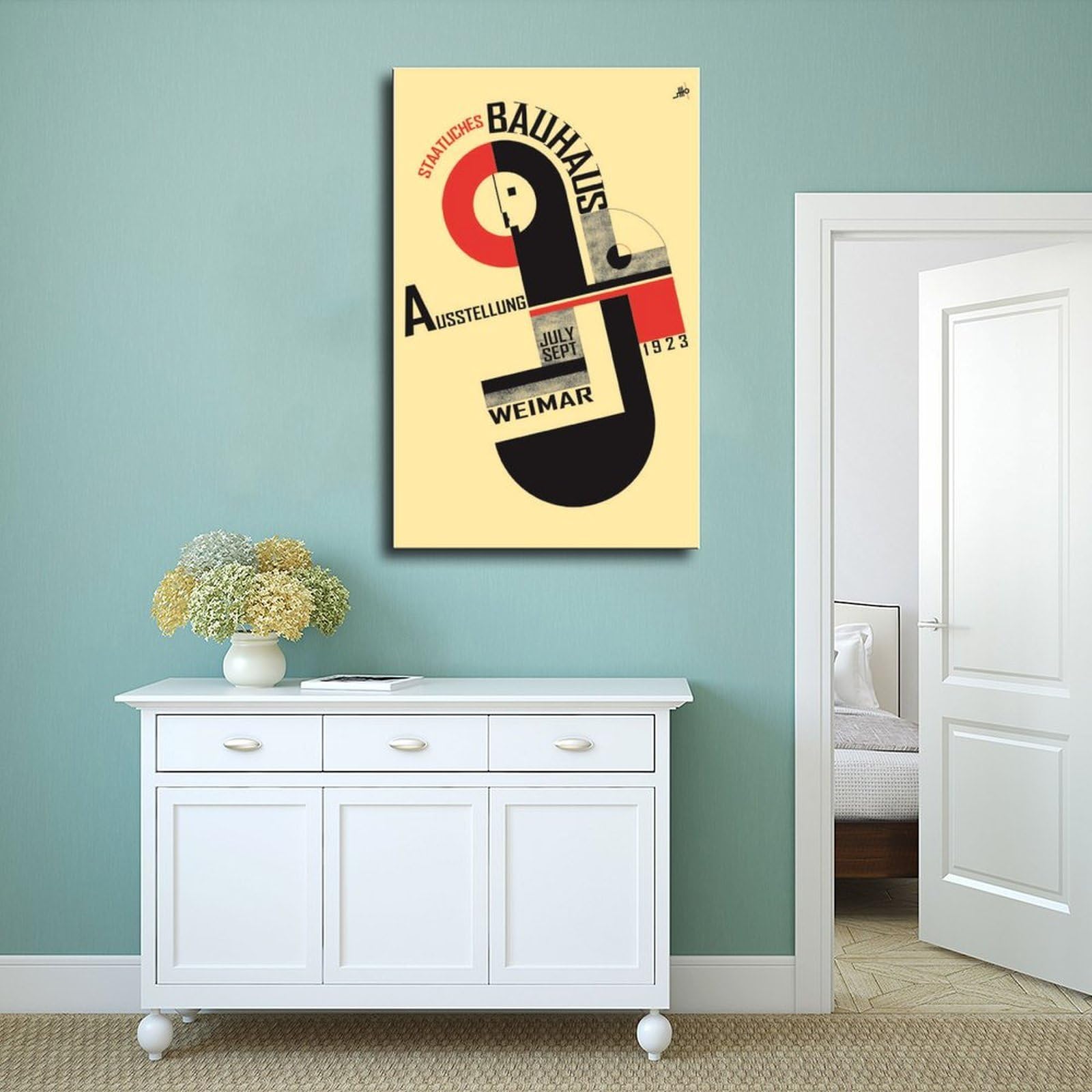 Bauhaus Exhibition 1923 - Póster decorativo para pared, bar, restaurante, garaje, cafetería, regalo sin marco, 50 x 75 cm