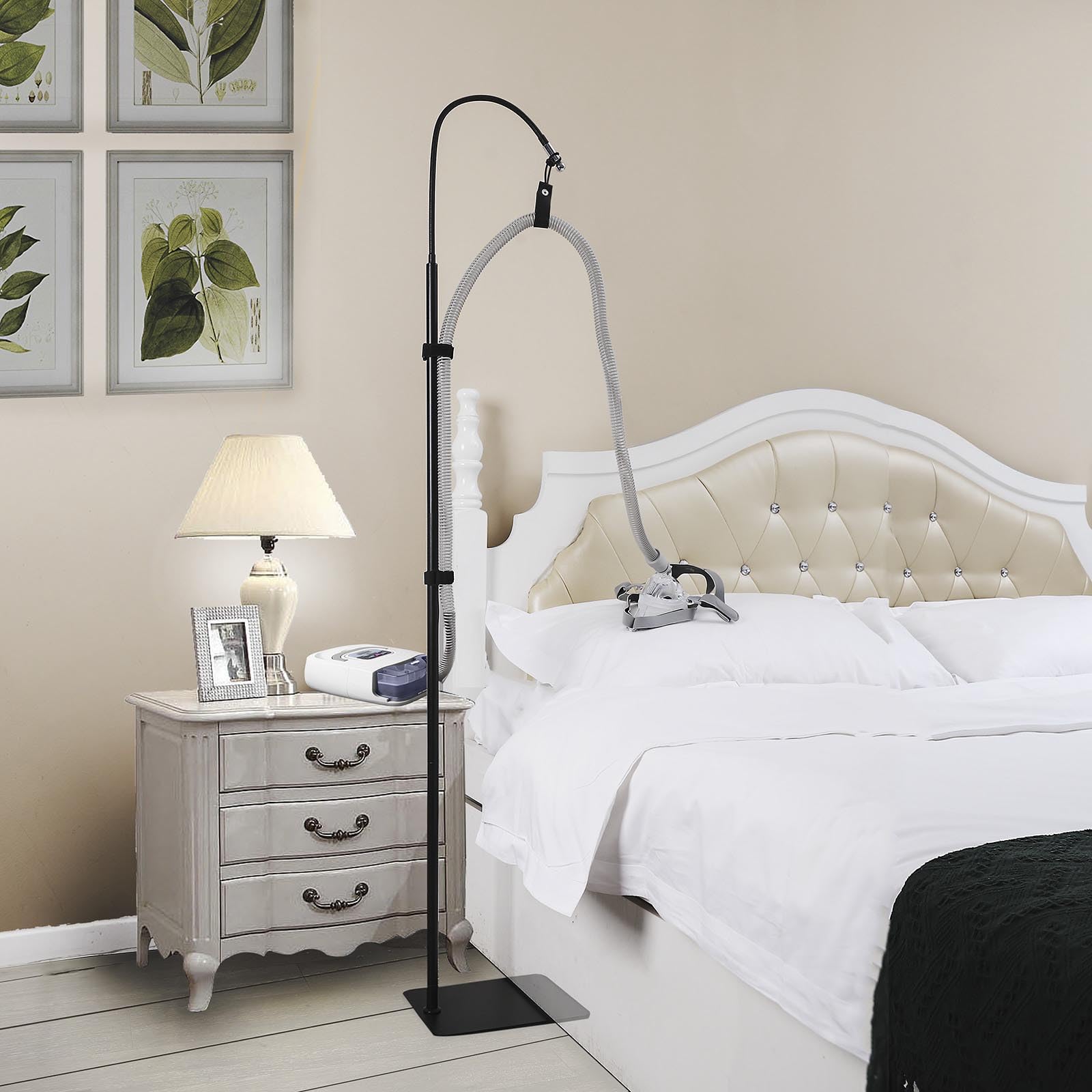 CPAP Hose Holder, CPAP Hose Holder for Bed Adjustable Height and Angle, CPAP Hose Hanger CPAP Tube Holder Avoid Hose Entanglement, CPAP Holder Bedside