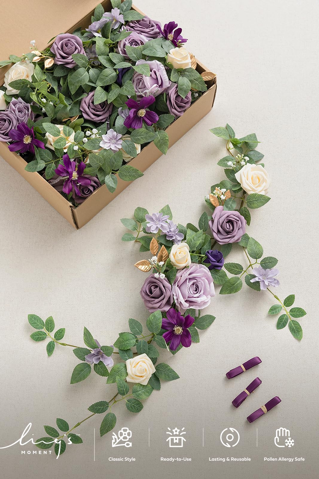 Amazon.com: Ling's moment 6Pack 1.8ft Artificial Flowers Garland