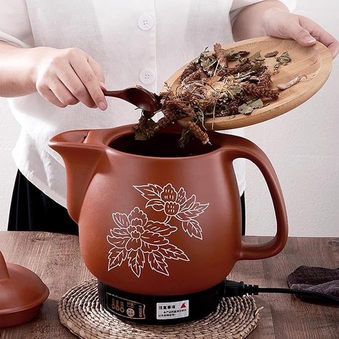 Olla Eléctrica Automática para Medicina China, Cacerola de Arcilla Púrpura con Alerta Sonora, 6L miniatura 2