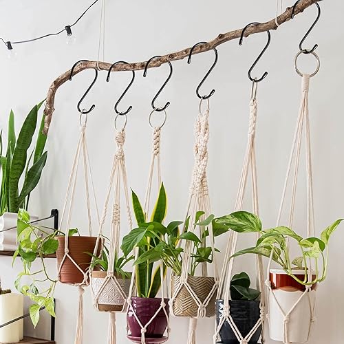 Miniatura 5 de Paquete de 12 ganchos en S de 6 pulgadas, ganchos grandes en S recubiertos de vinilo resistente para colgar ganchos en S antideslizantes para colgar