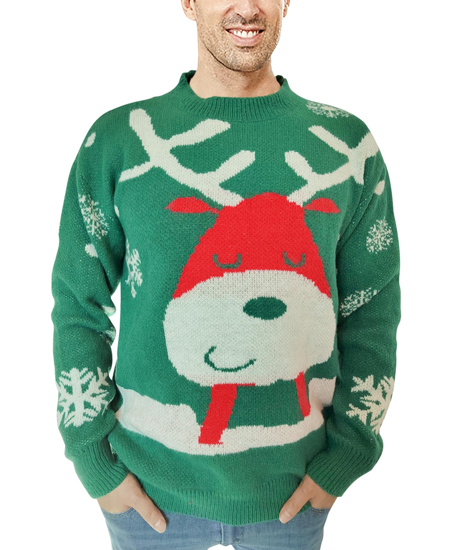 Damen/Herren hässliche Weihnachtspullover Pullover Urlaub Premium High Density Stretch Weich Nicht Juckreiz