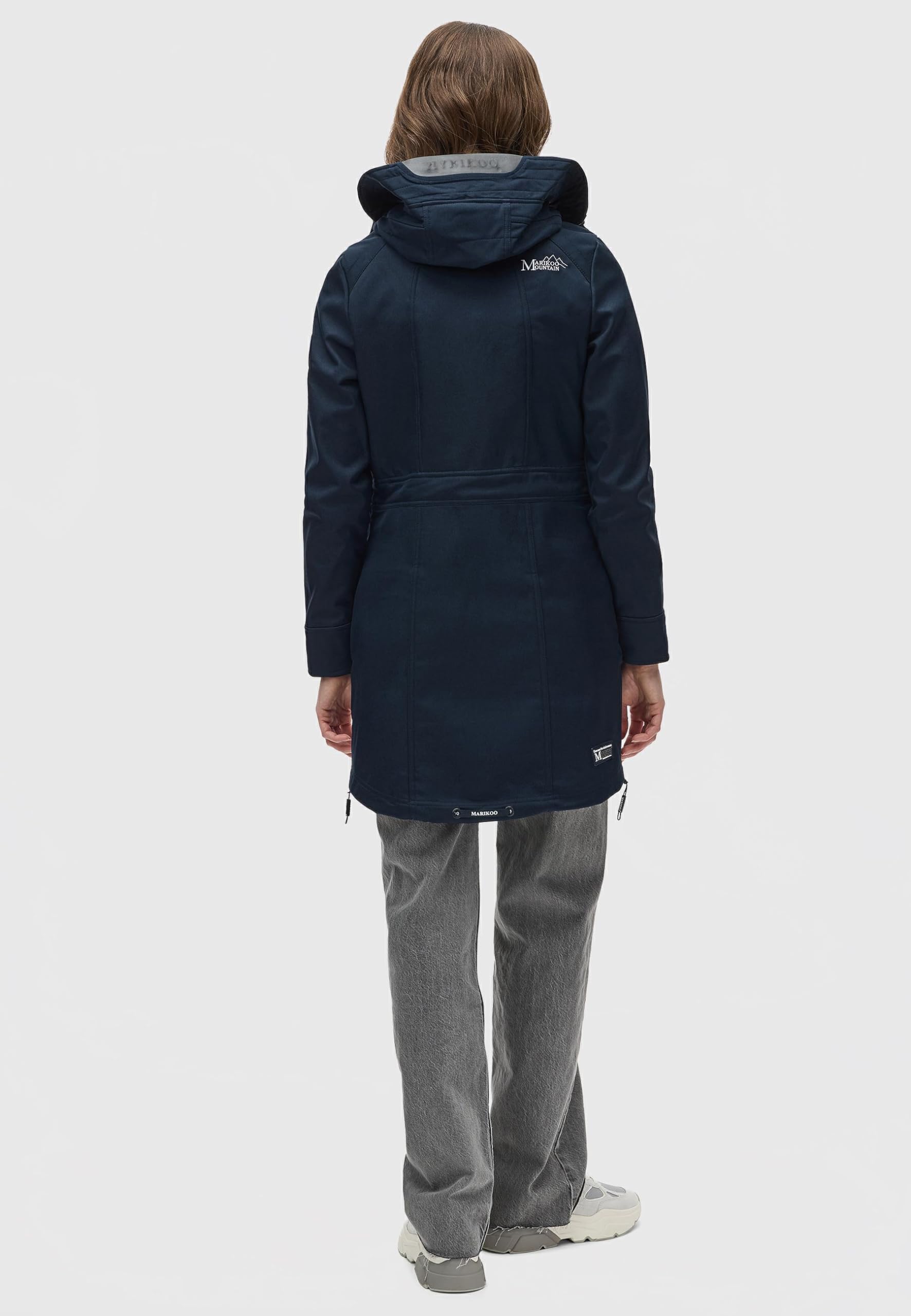 MARIKOO Damen wasserdichter Softshellmantel Racquellee mit Kapuze