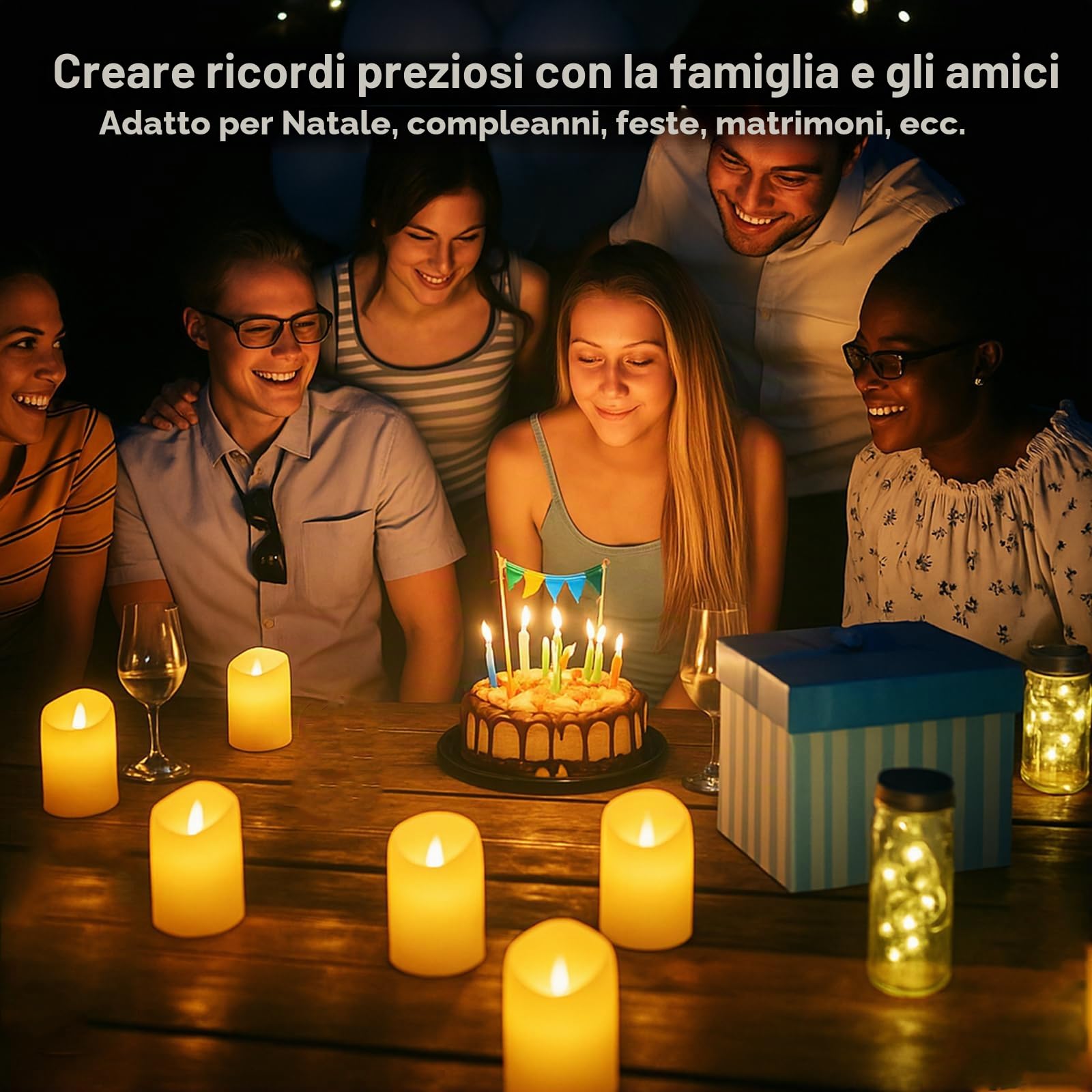 6 Pezzi Candele a LED Ricaricabili, con Telecomando e Timer, Candele a LED Senza per Casa, Tavolo, Decorazione di Halloween- Ø 4cm x H 4,6cm
