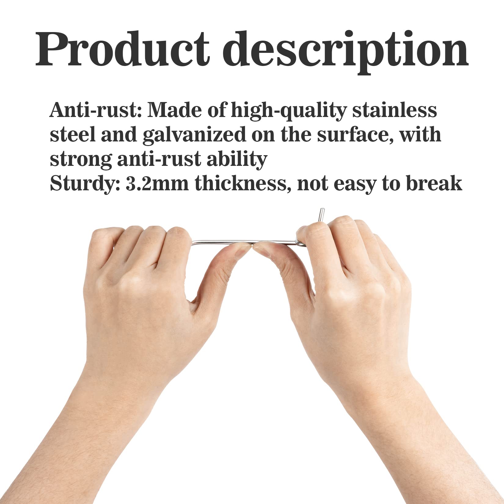 MAQIHAN 50-Pack Pegboard Hooks – 4-Inch, 1/4" Board Compatible, Heavy Duty Metal