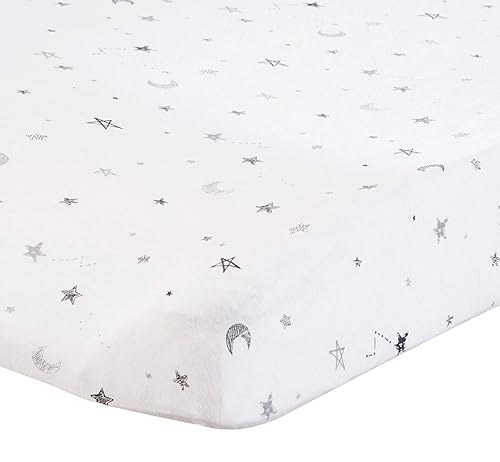 Miniatura 3 de TL Care Funda para cambiador de mesa de cambiador de 100% algodón, estampada, compatible con moisés Mika Micky, estrellas y lunas grises, para niños